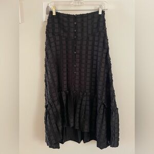 Anthropologie Black Textured Maxi Skirt
